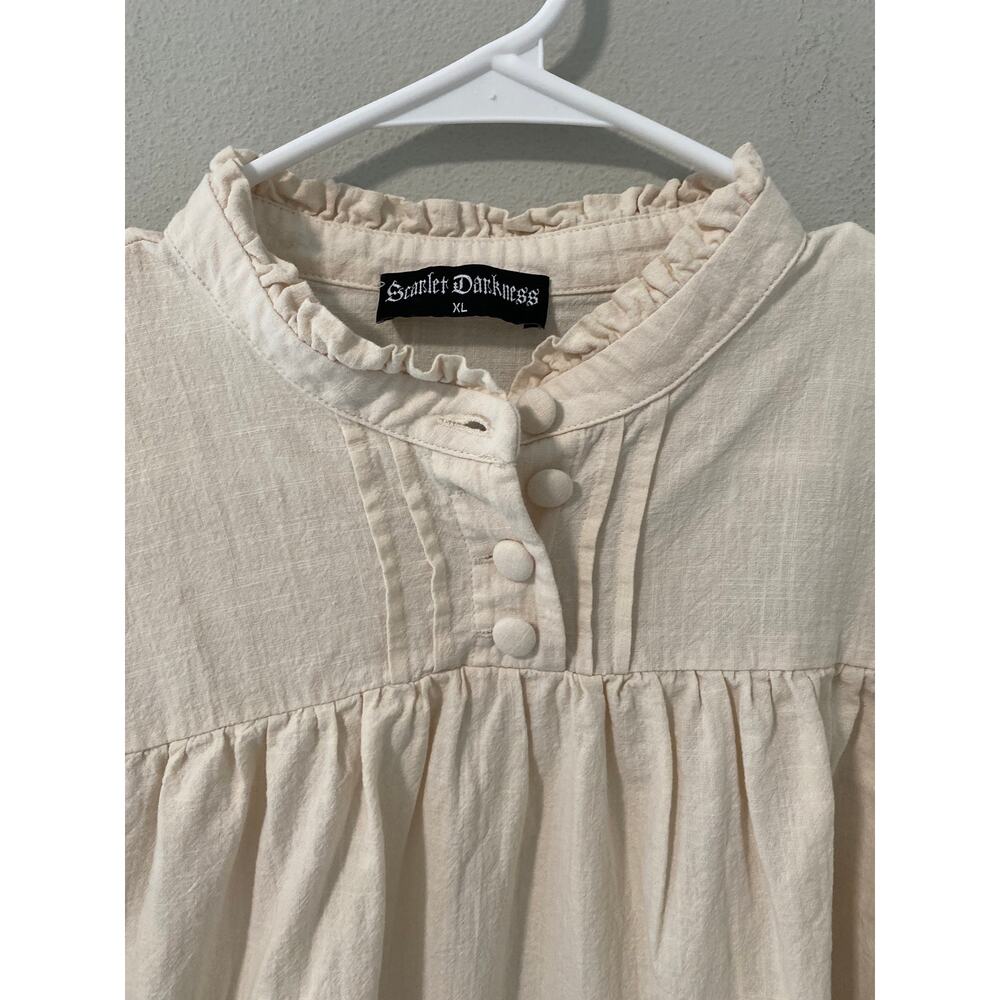 New Scarlet Darkness Ivory Victorian Peasant Blouse Size XL - Picture 2 of 3